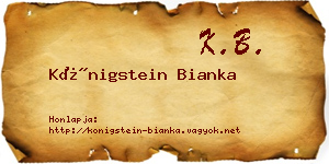 Königstein Bianka névjegykártya